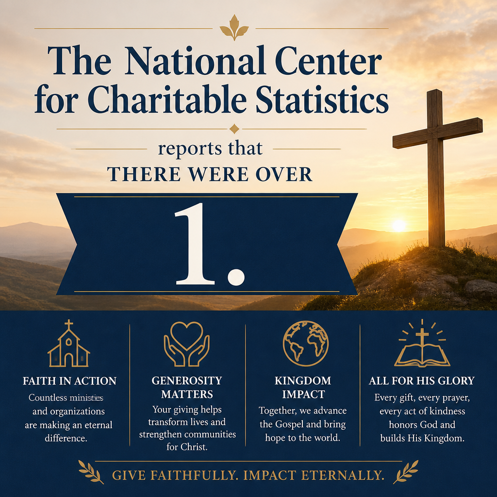 The National Center for Charitable Statistics reports that there were over 1.