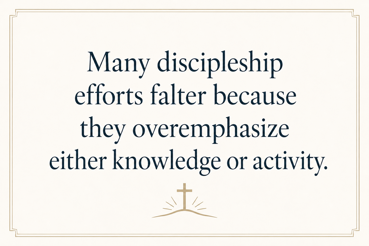 Key insight about Discipleship Ministries in Missions and Community