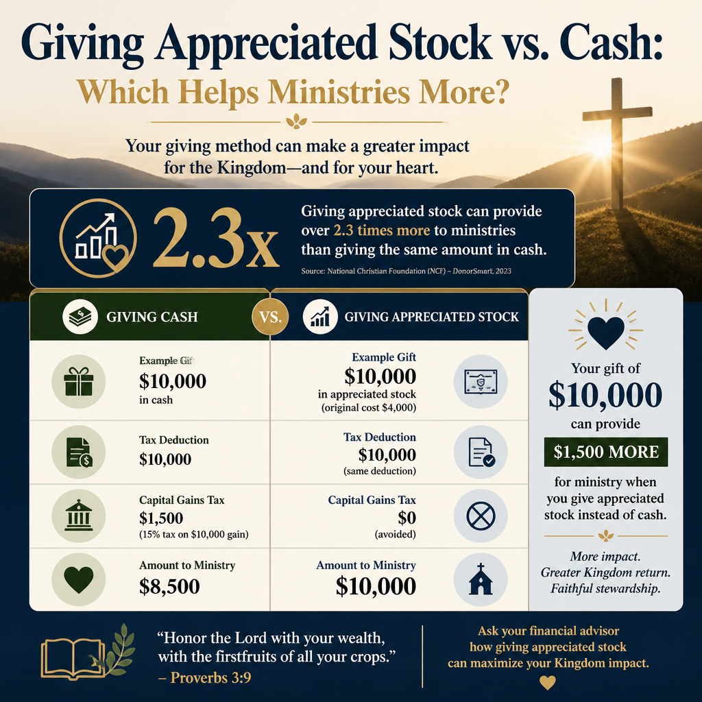 Giving Appreciated Stock vs. Cash: Which Helps Ministries More? statistics