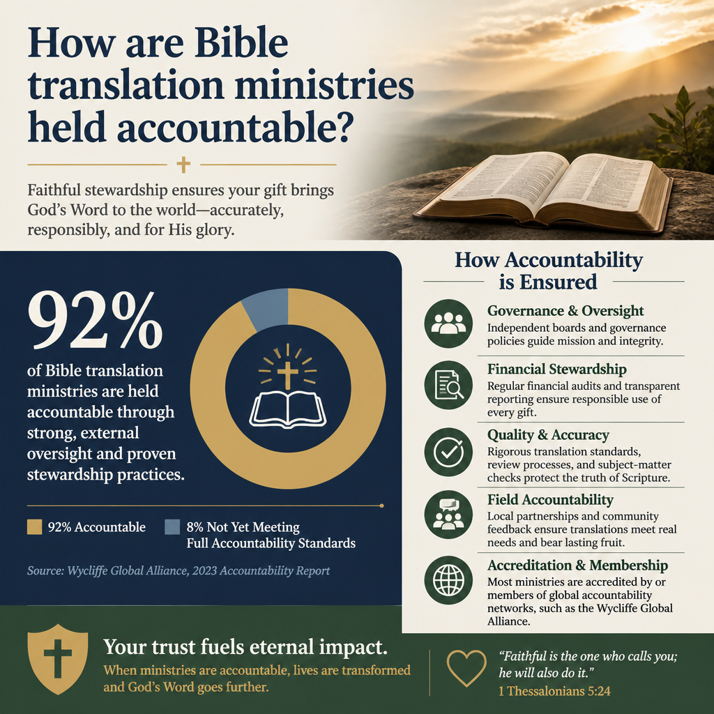 How are Bible translation ministries held accountable statistics