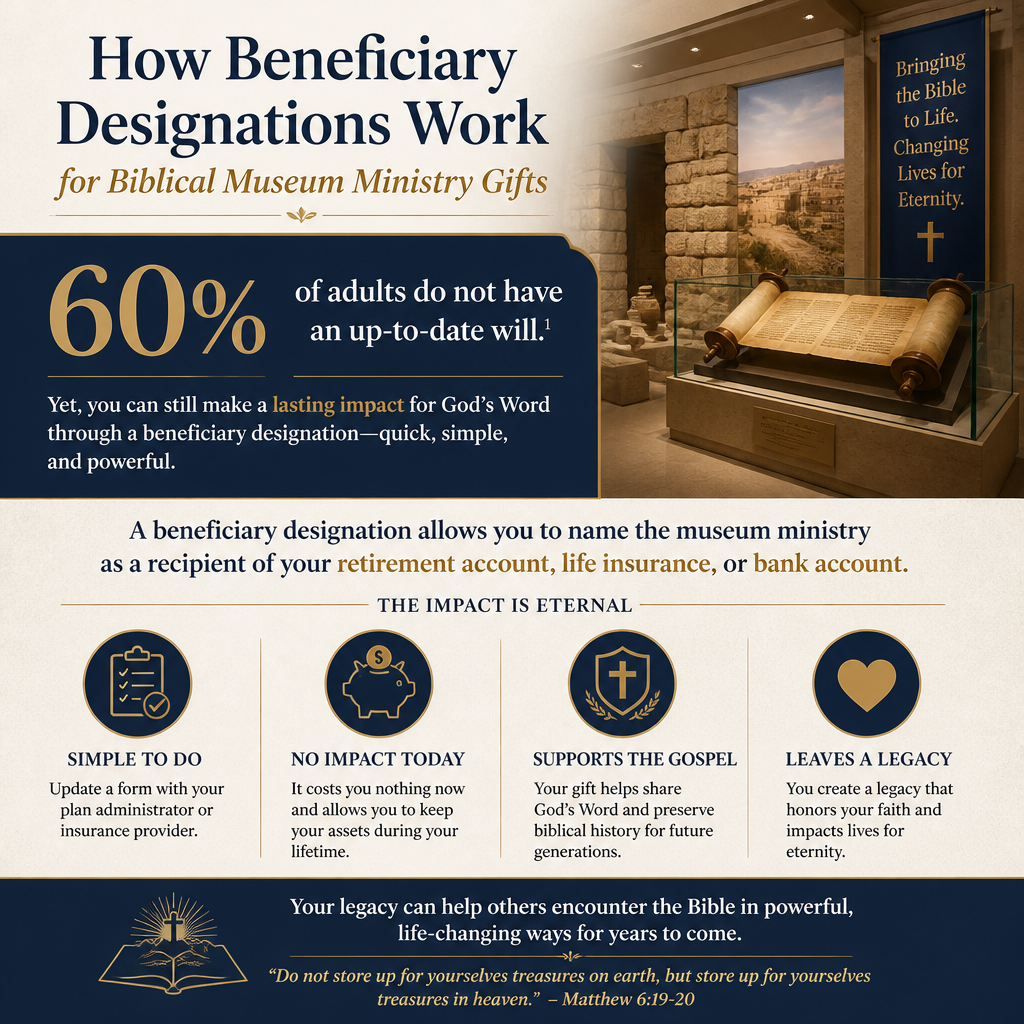 How beneficiary designations work for biblical museum ministry gifts statistics