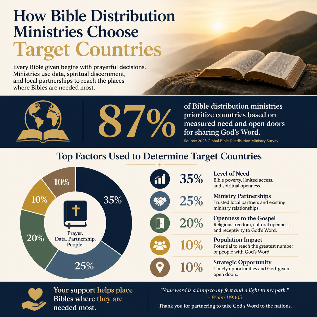 How Bible distribution ministries choose target countries statistics