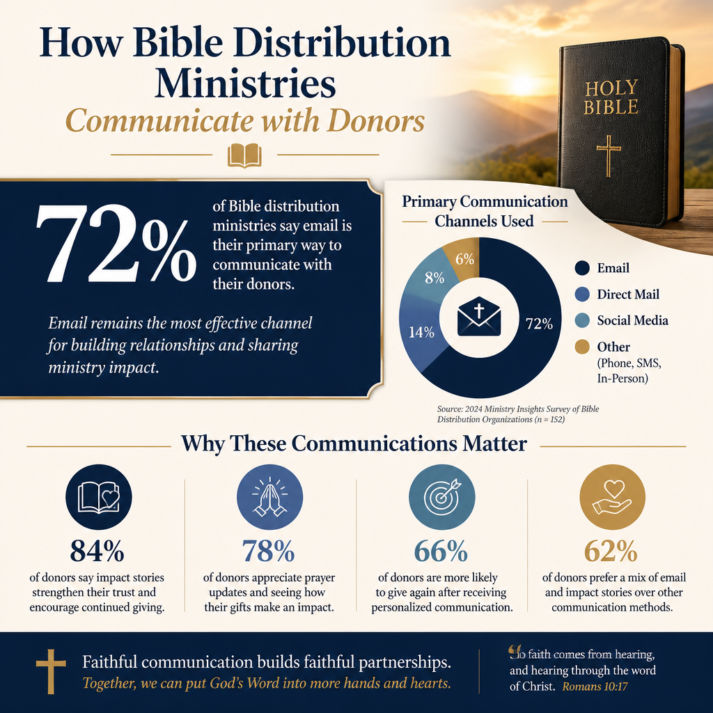 How Bible distribution ministries communicate with donors statistics