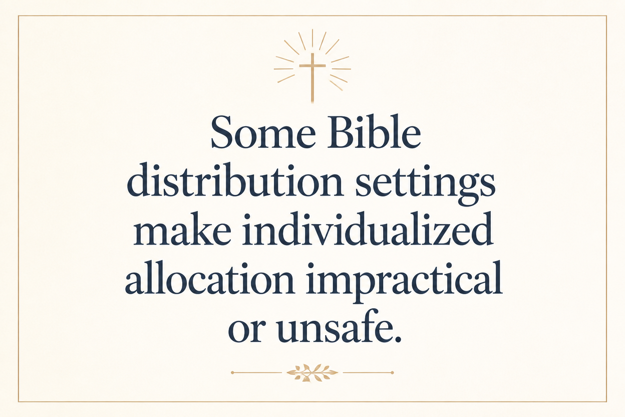 Key insight about How Bible distribution ministries handle family sponsorship gifts