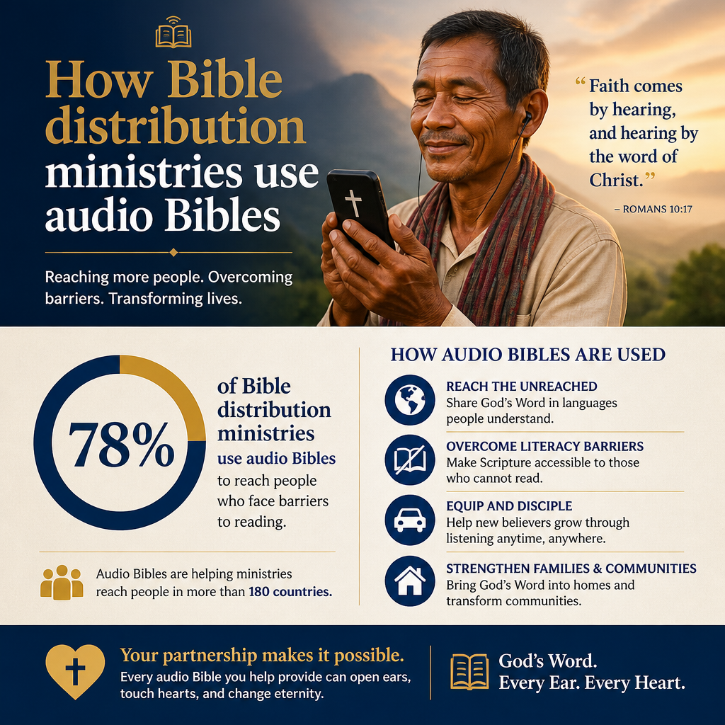 How Bible distribution ministries use audio Bibles statistics