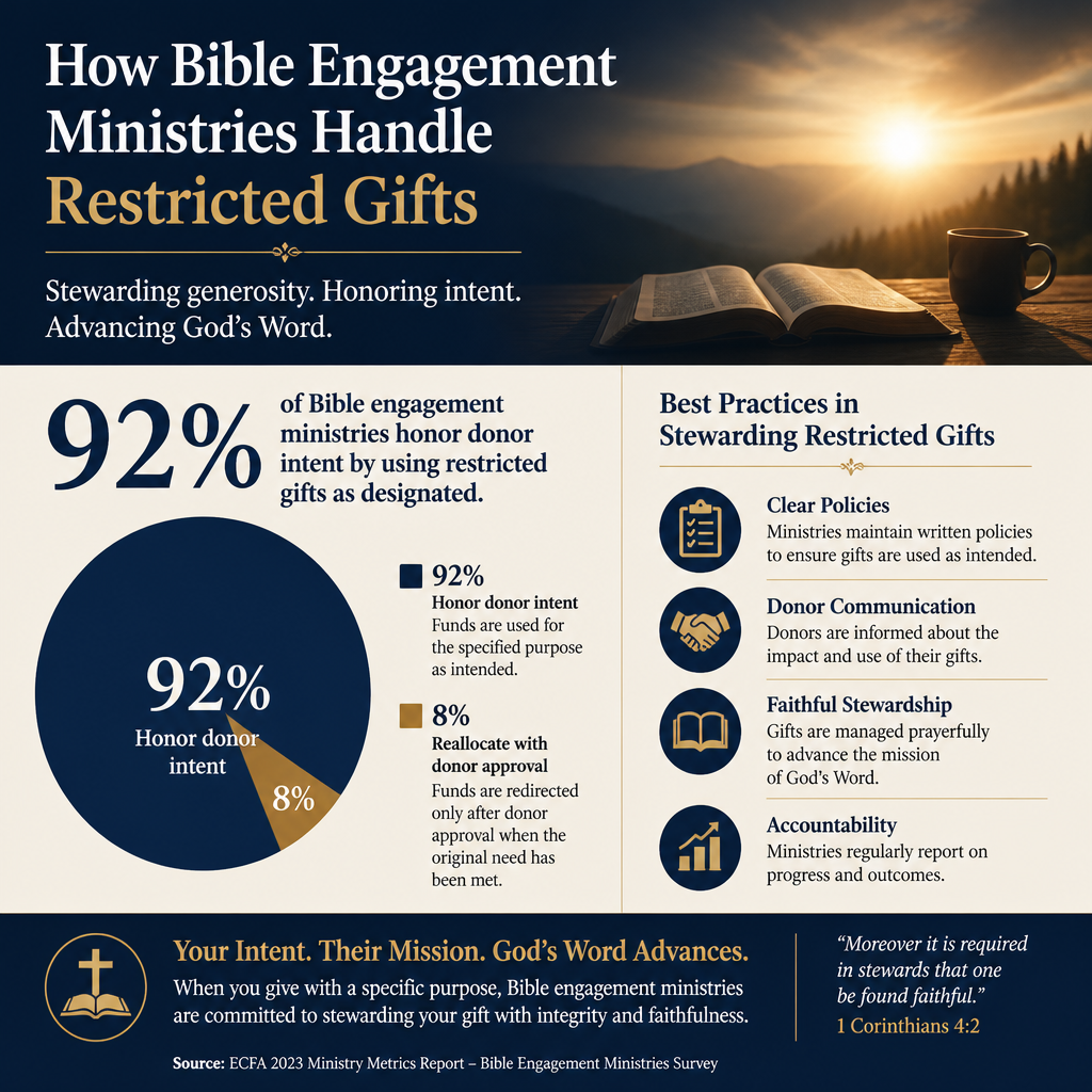 How Bible engagement ministries handle restricted gifts statistics