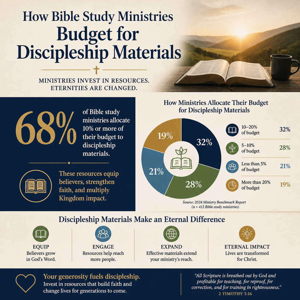 How Bible study ministries budget for discipleship materials statistics