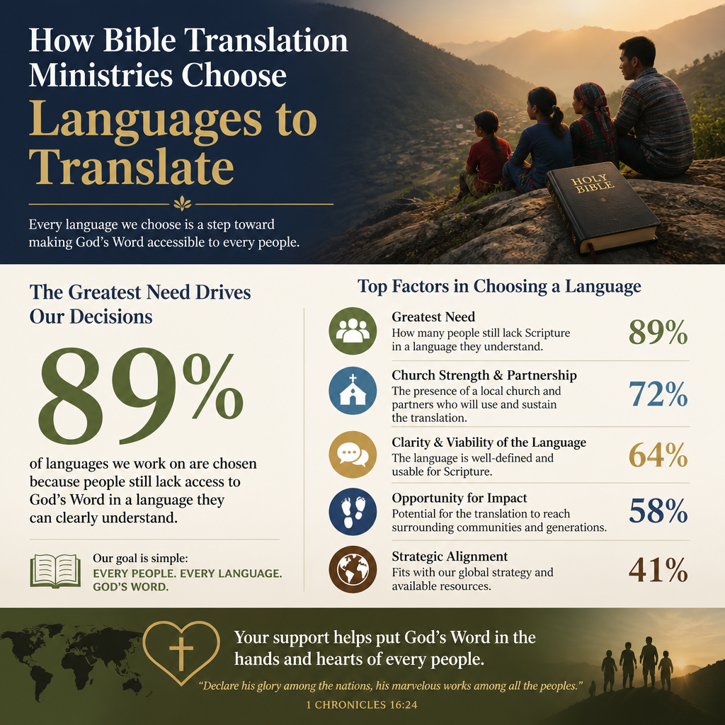 How Bible translation ministries choose languages to translate statistics