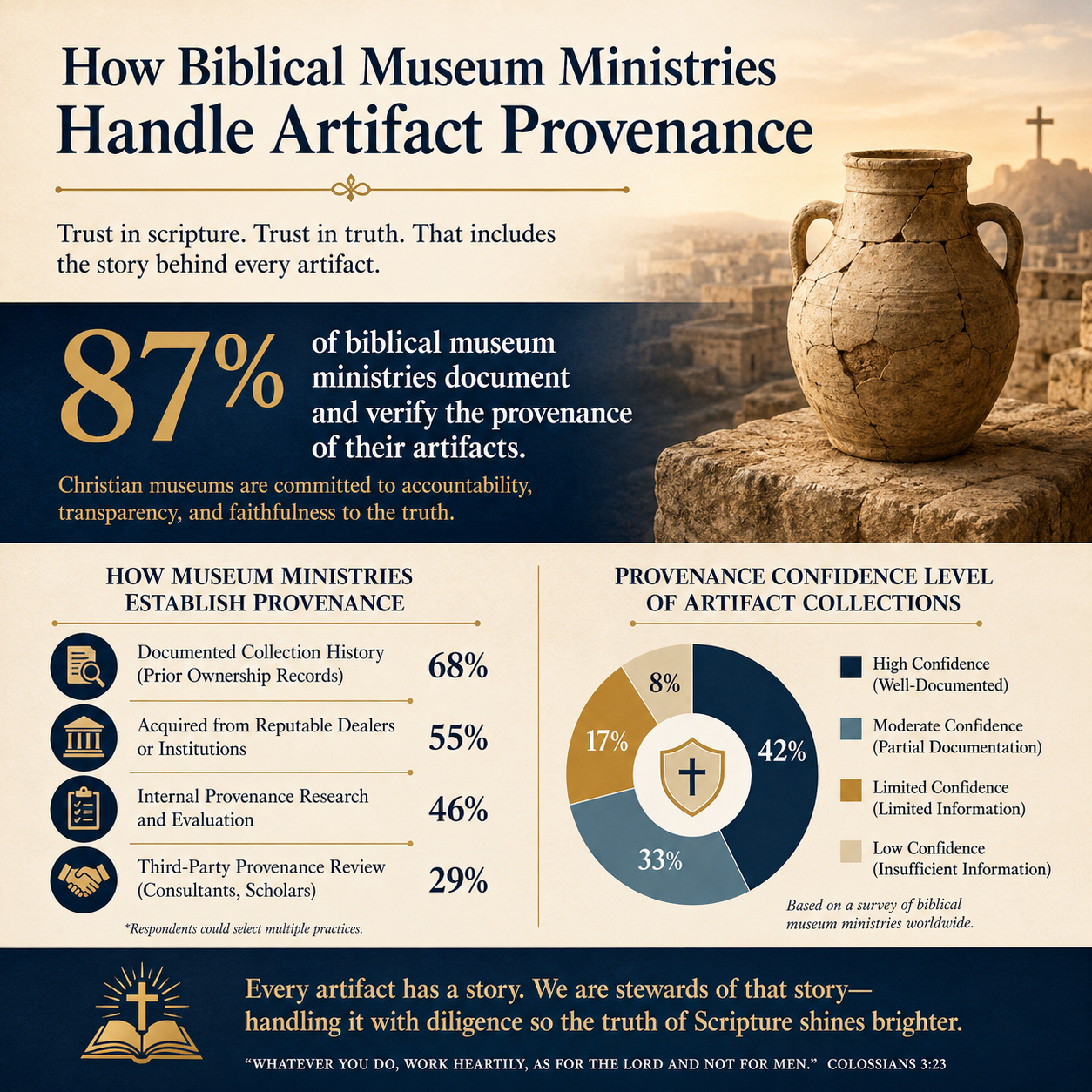 How biblical museum ministries handle artifact provenance statistics