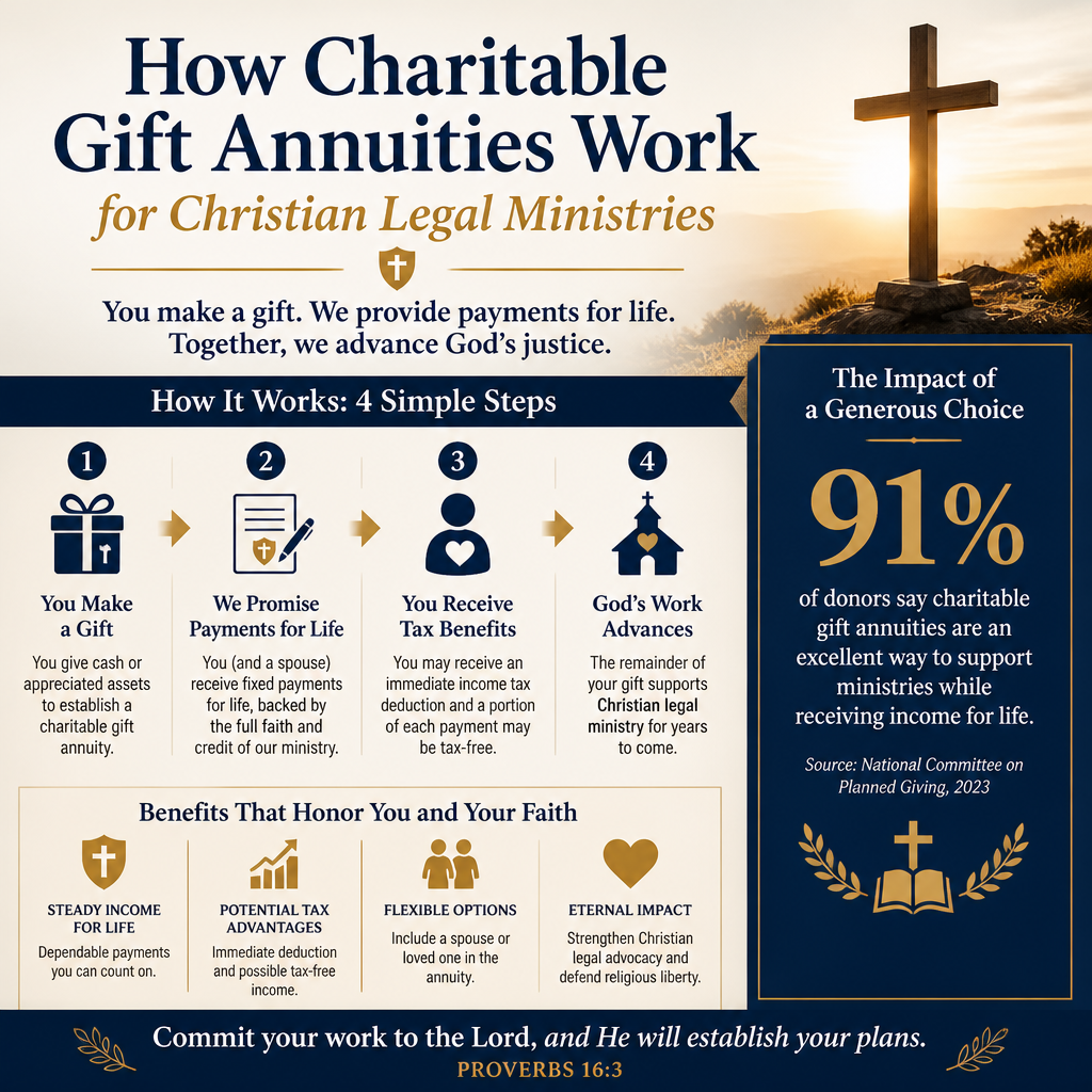 How charitable gift annuities work for Christian legal ministries statistics
