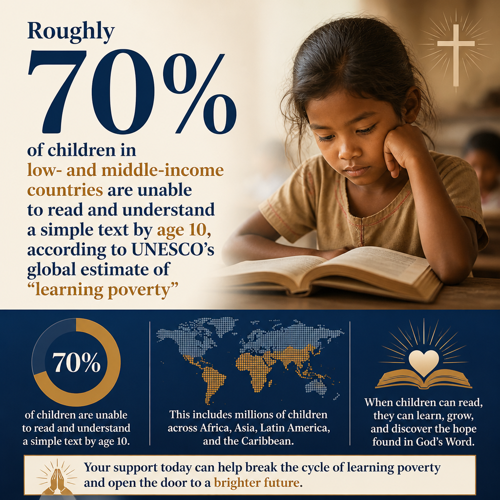 Roughly 70% of children in low- and middle-income countries are unable to read and understand a simple text by age 10, a