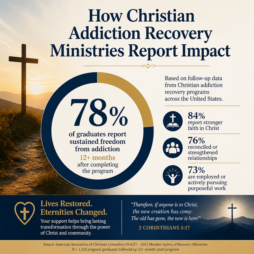 How Christian addiction recovery ministries report impact statistics