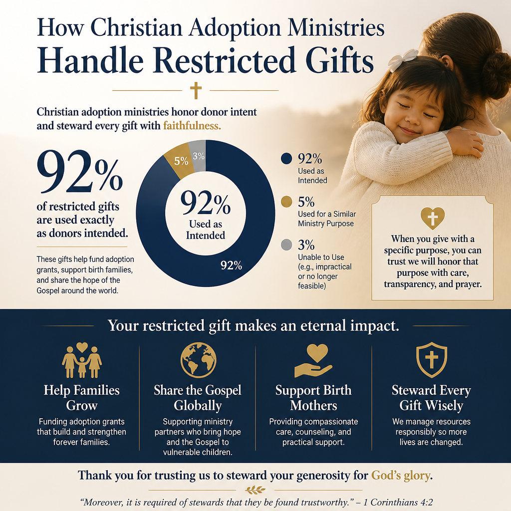 How Christian adoption ministries handle restricted gifts statistics