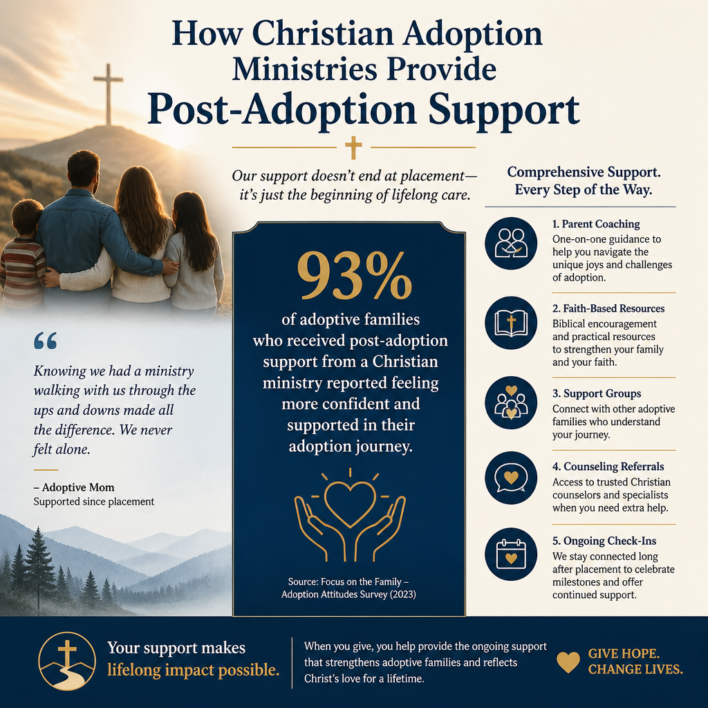 How Christian adoption ministries provide post-adoption support statistics