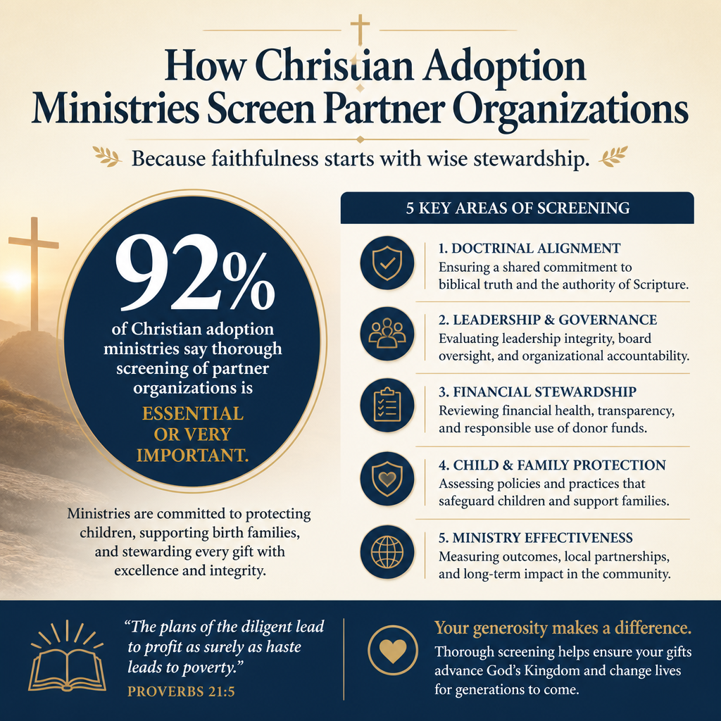 How Christian adoption ministries screen partner organizations statistics