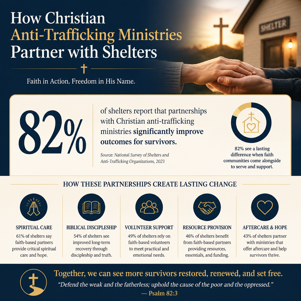 How Christian anti-trafficking ministries partner with shelters statistics