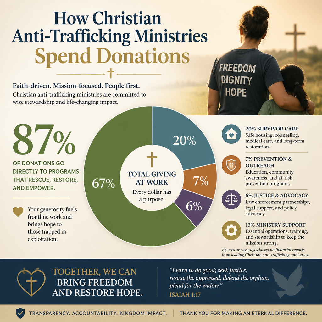 How Christian anti-trafficking ministries spend donations statistics