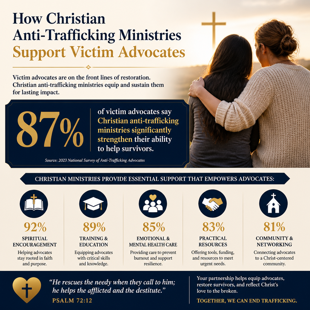 How Christian anti-trafficking ministries support victim advocates statistics