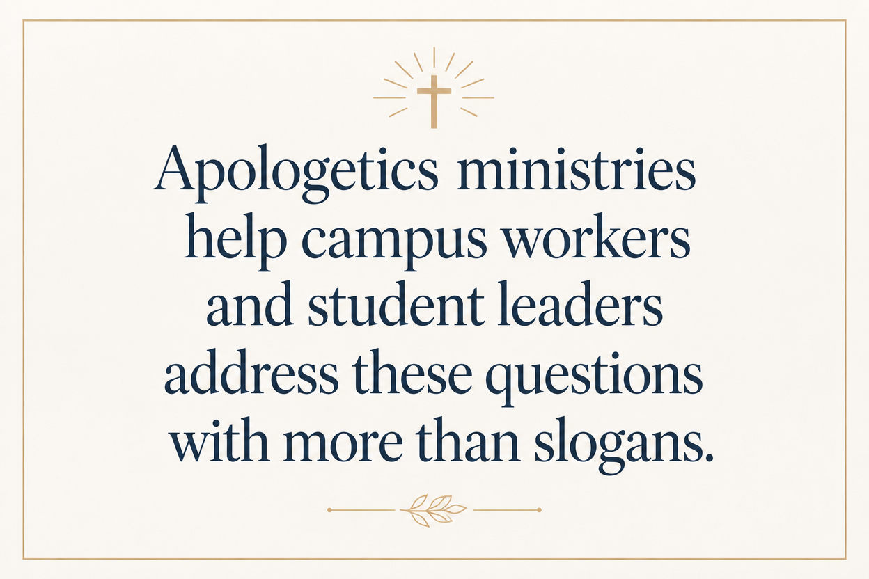 Key insight about How Christian apologetics ministries support campus outreach