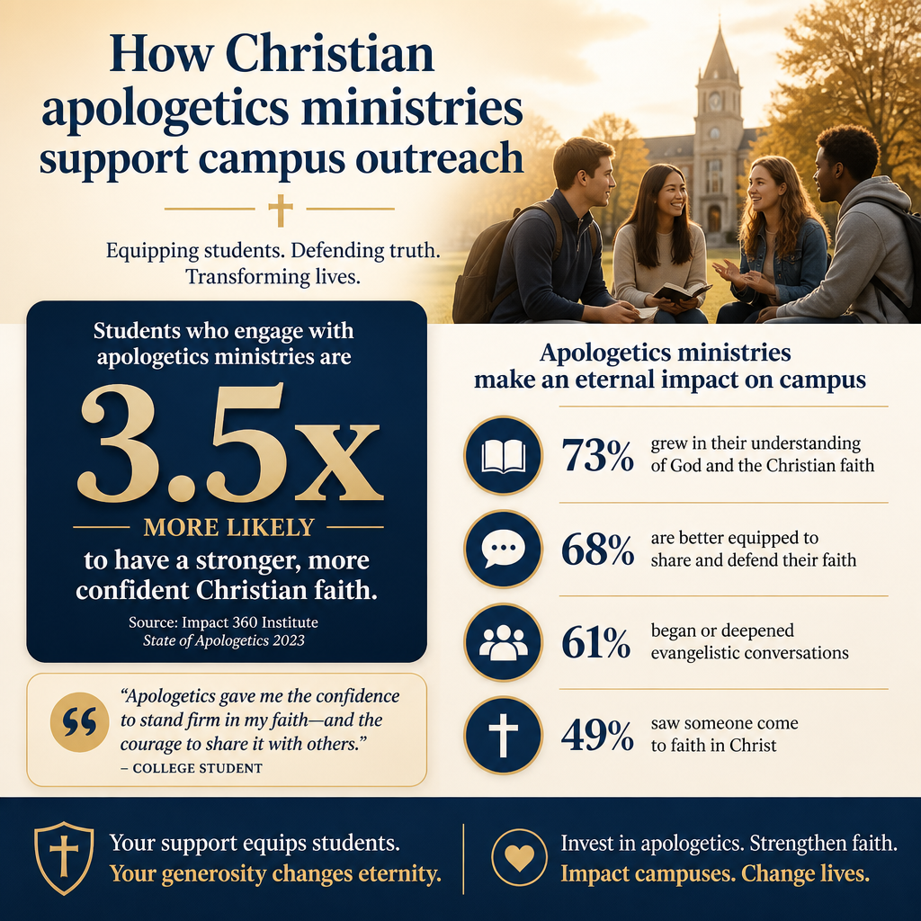 How Christian apologetics ministries support campus outreach statistics