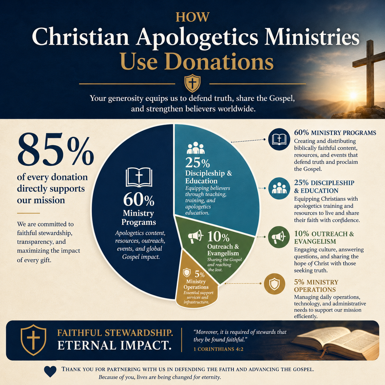 How Christian Apologetics Ministries Use Donations statistics