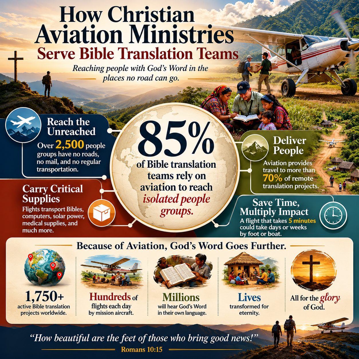 How Christian aviation ministries serve Bible translation teams statistics