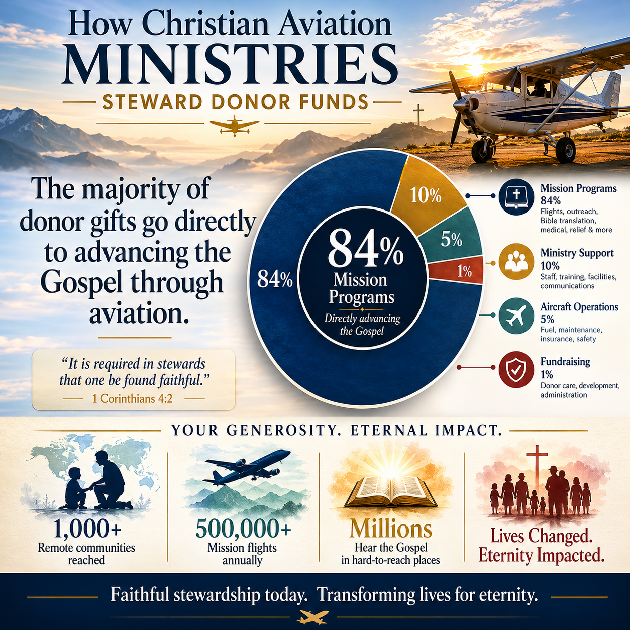 How Christian aviation ministries steward donor funds statistics