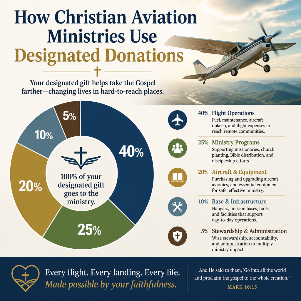 How Christian aviation ministries use designated donations statistics
