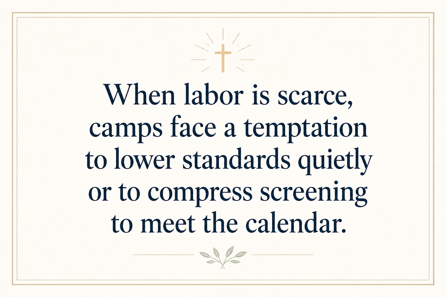 Key insight about How Christian camps hire seasonal staff