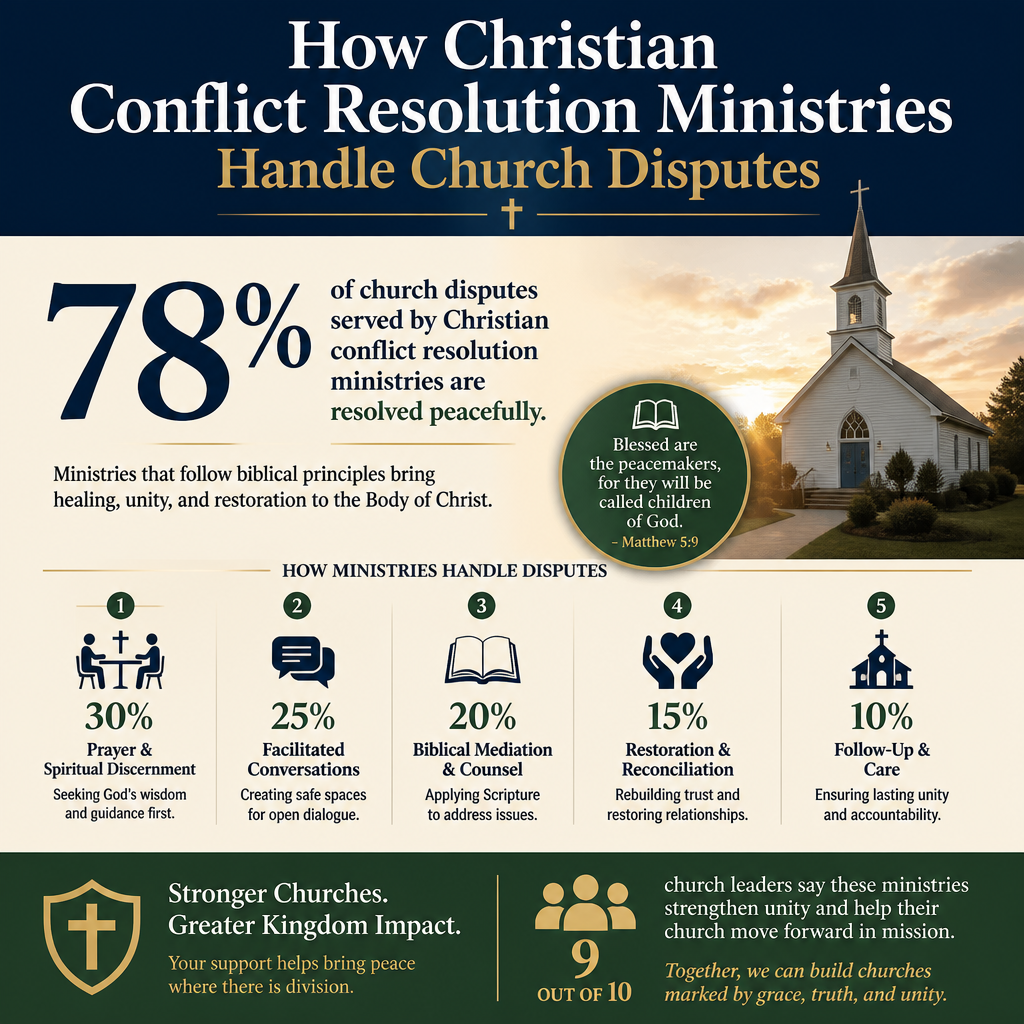 How Christian conflict resolution ministries handle church disputes statistics