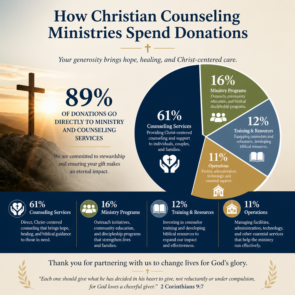 How Christian counseling ministries spend donations statistics