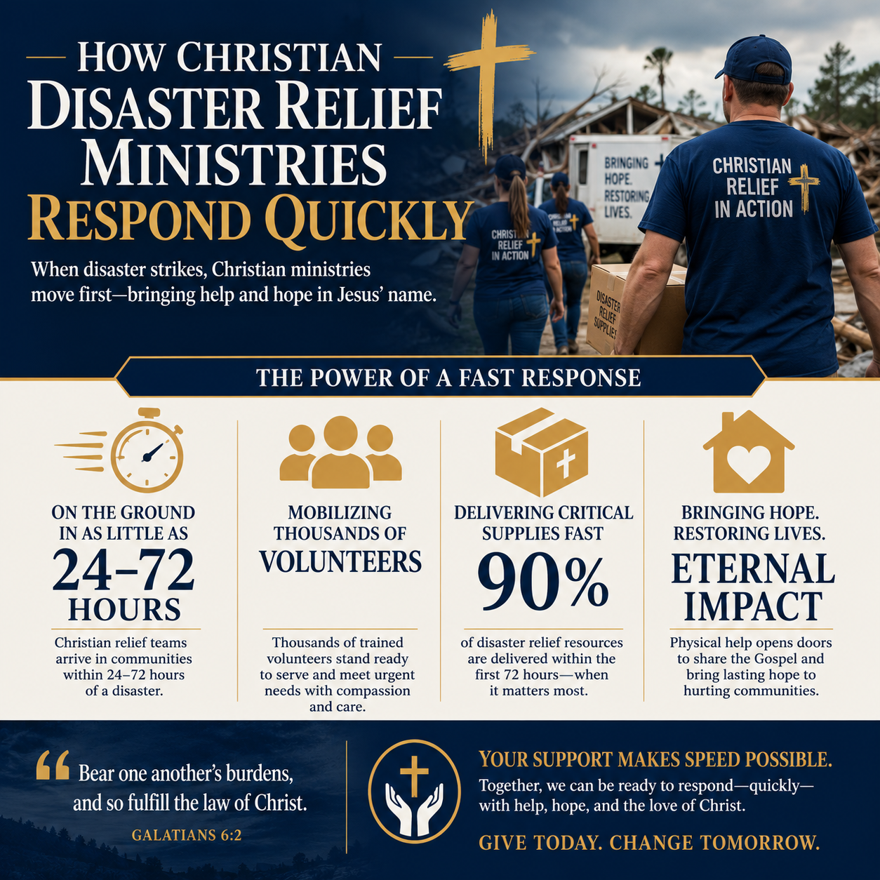 How Christian disaster relief ministries respond quickly statistics