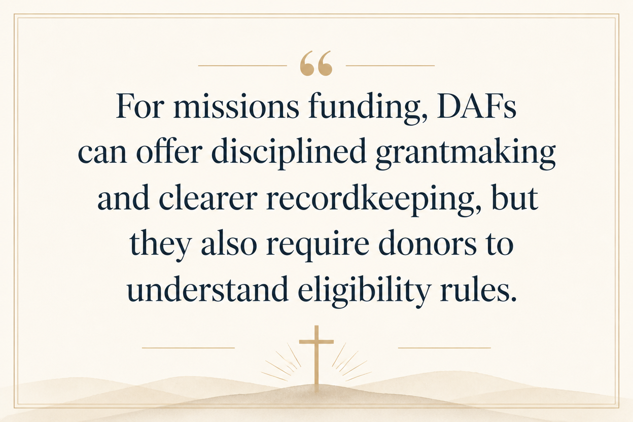 Key insight about How Christian donors can fund missionaries through stewardship services