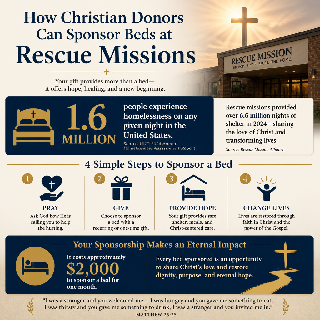 How Christian donors can sponsor beds at rescue missions statistics