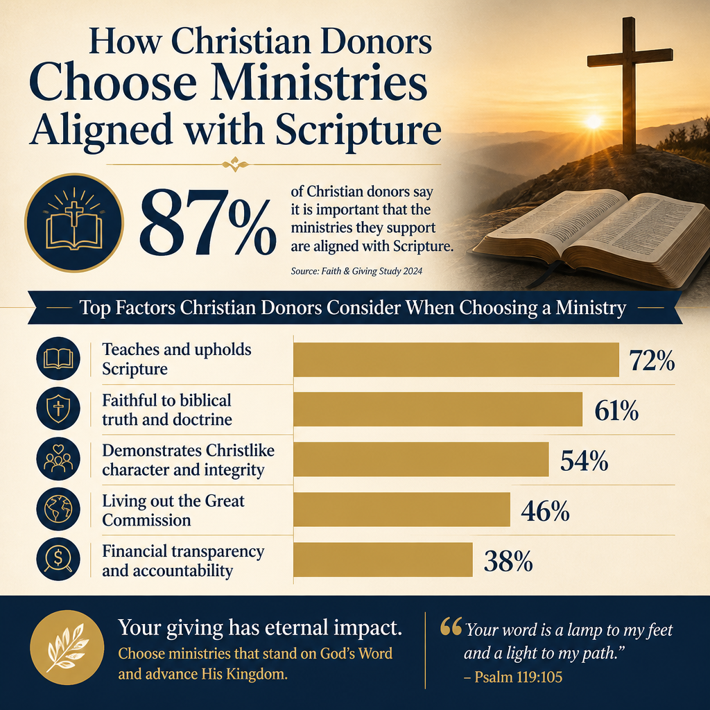 How Christian donors choose ministries aligned with Scripture statistics