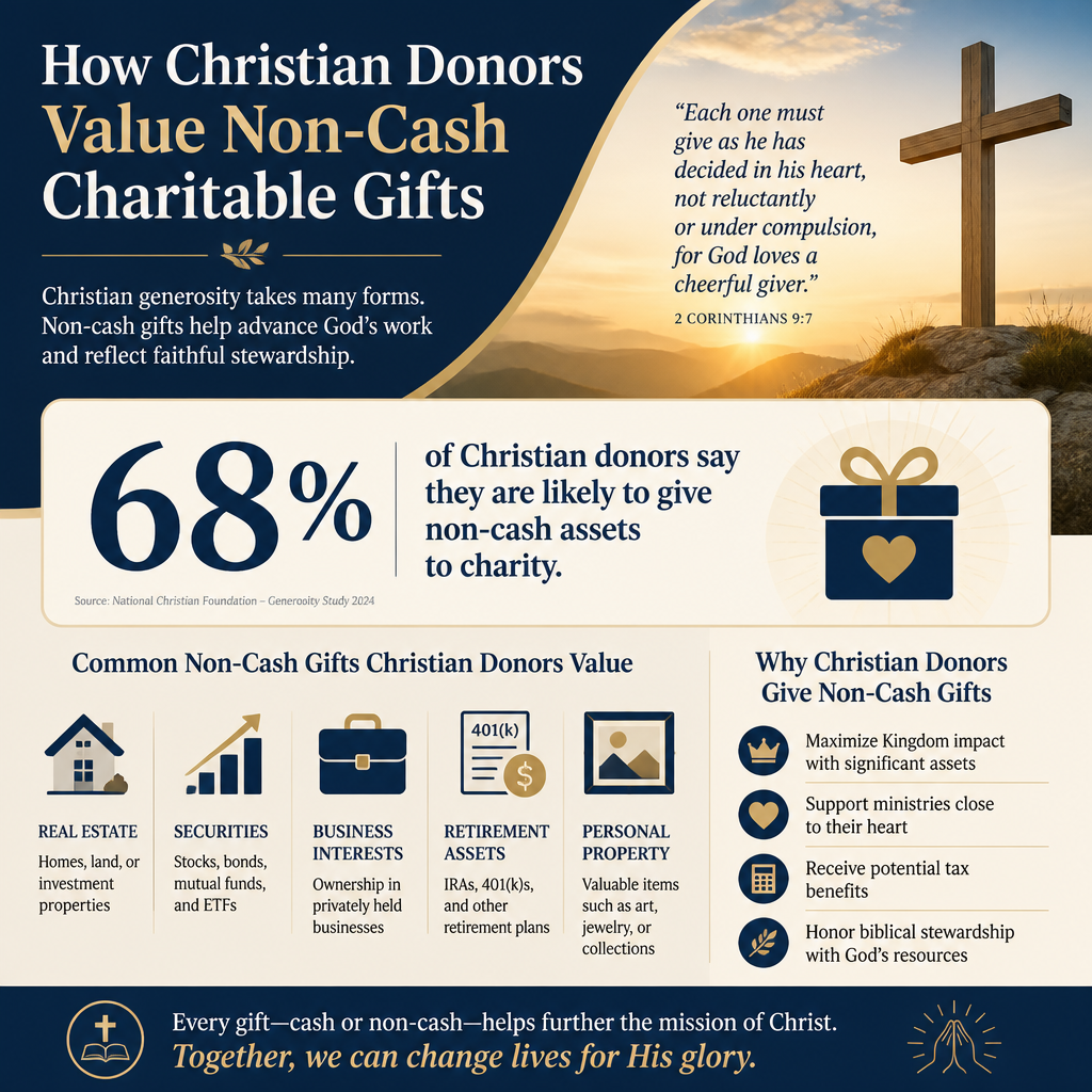 How Christian donors value non-cash charitable gifts statistics