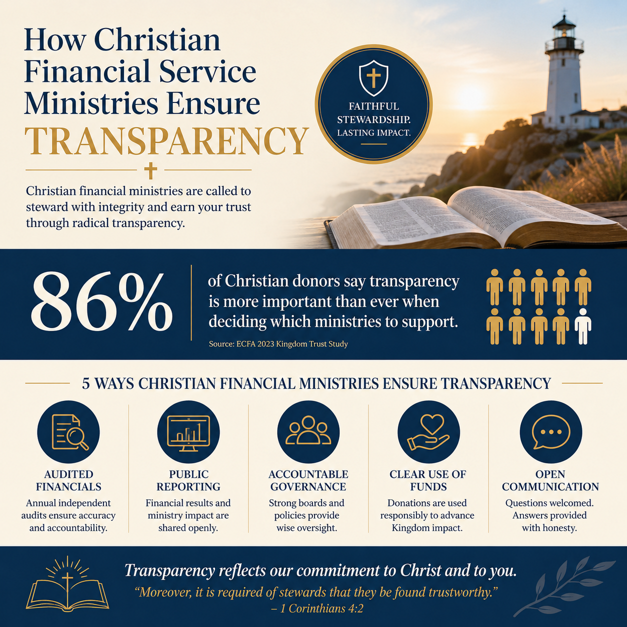How Christian financial service ministries ensure transparency statistics