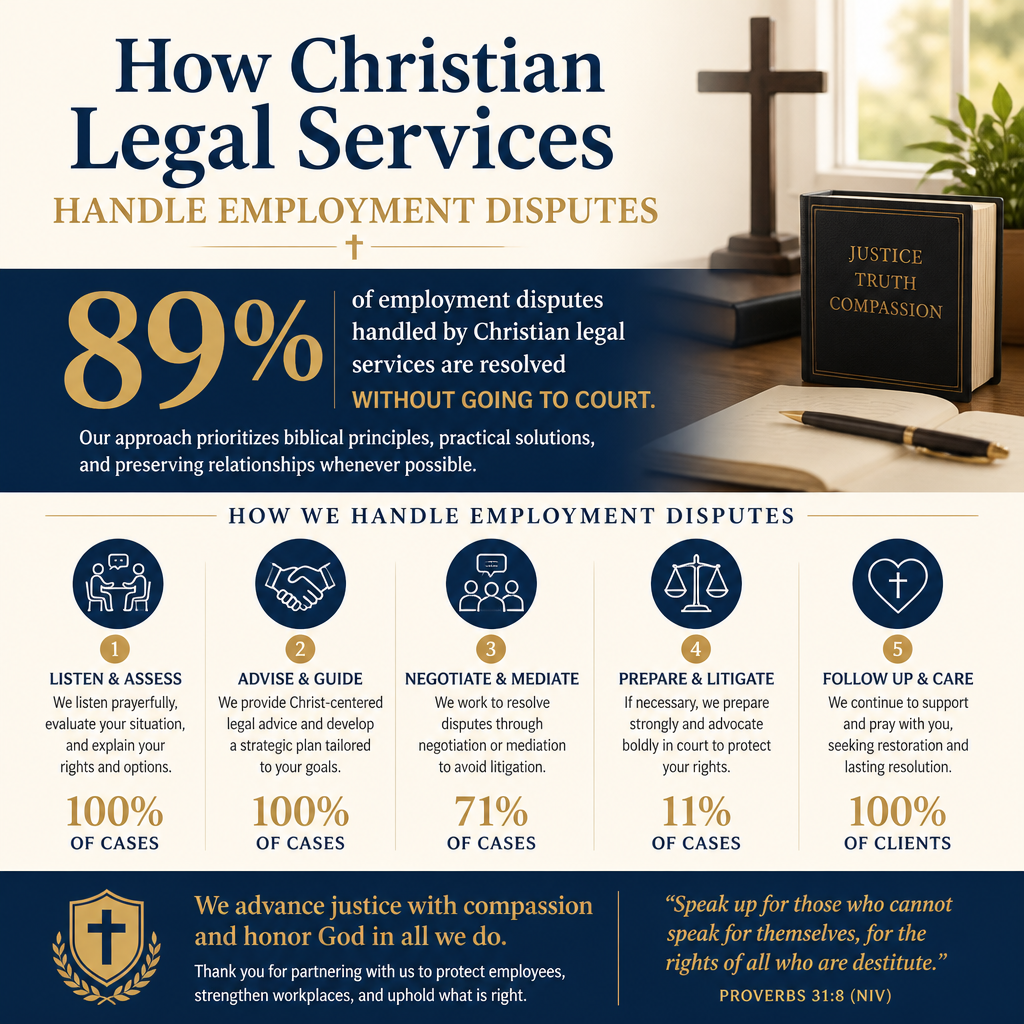 How Christian legal services handle employment disputes statistics