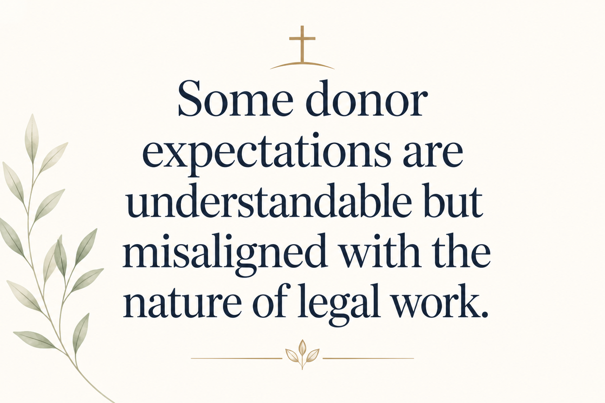 Key insight about How Christian legal services report outcomes to donors