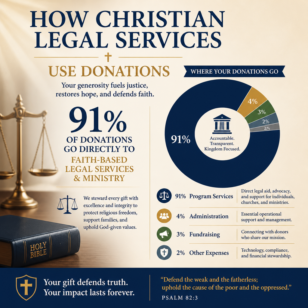 How Christian Legal Services Use Donations statistics