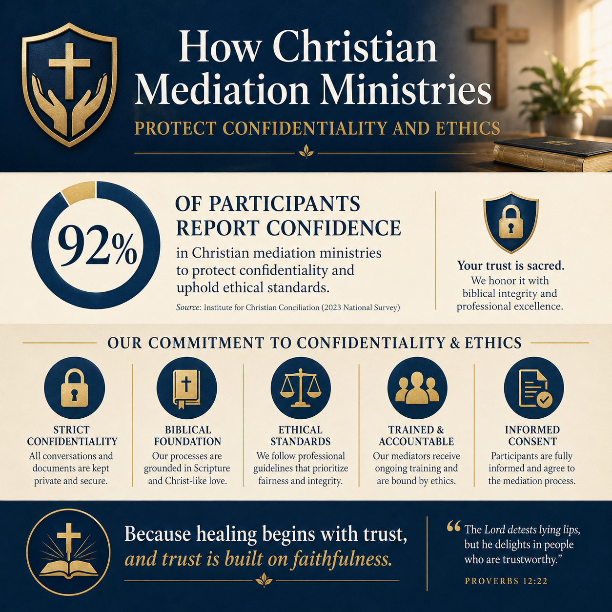 How Christian mediation ministries protect confidentiality and ethics statistics