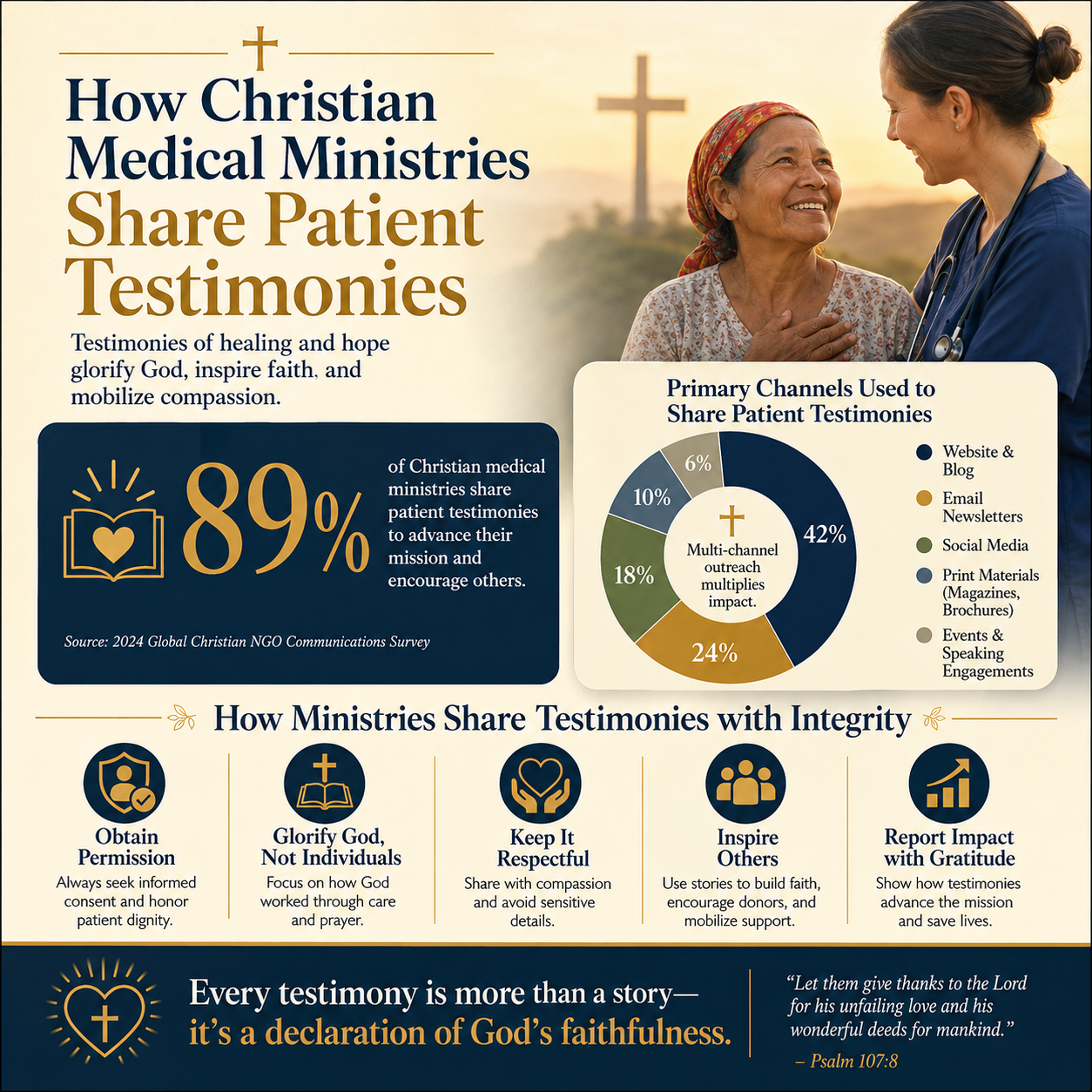 How Christian medical ministries share patient testimonies statistics