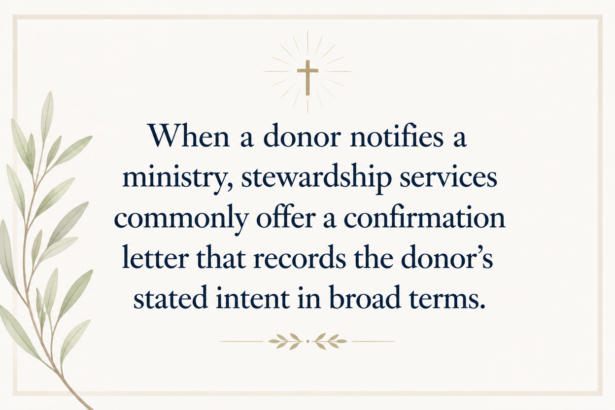 Key insight about How Christian stewardship services handle bequests