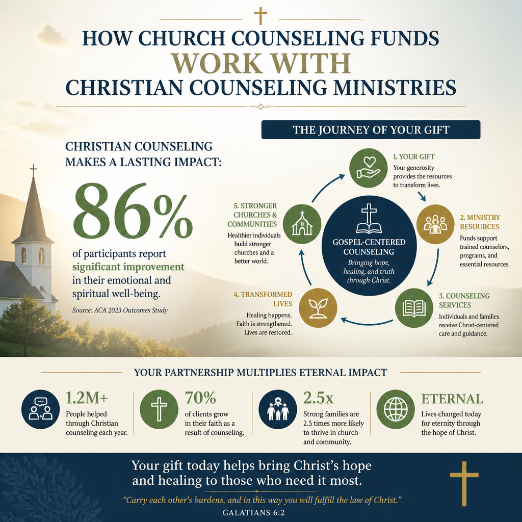 How church counseling funds work with Christian counseling ministries statistics