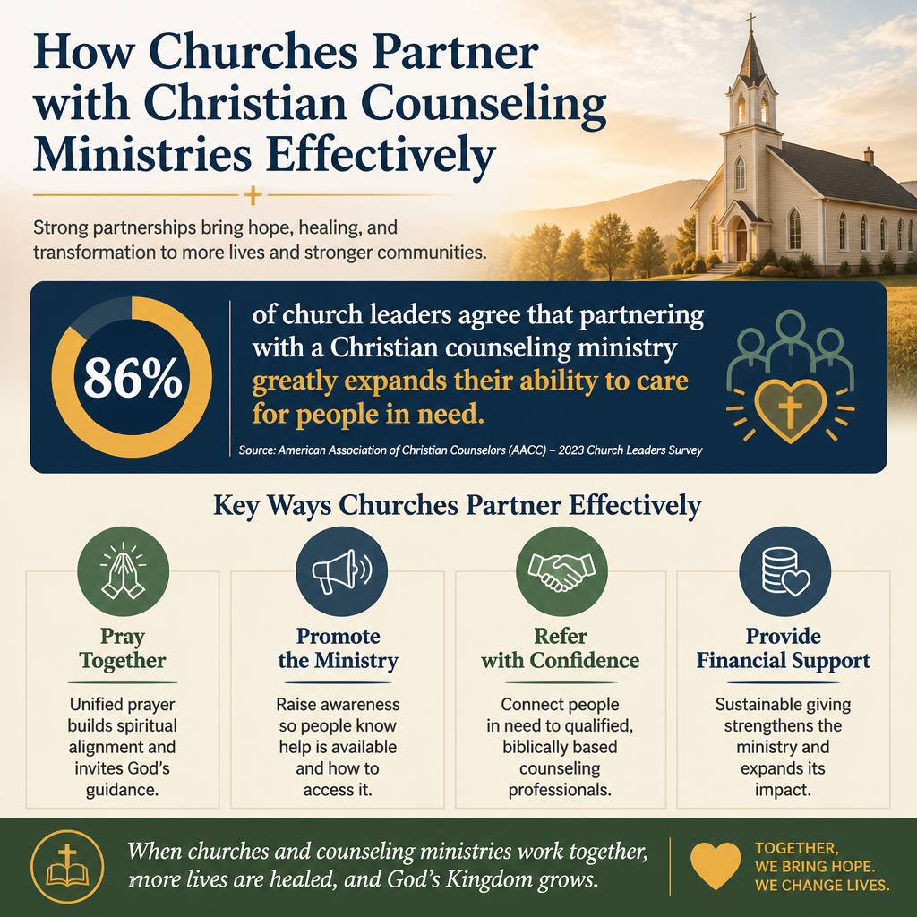 How churches partner with Christian counseling ministries effectively statistics