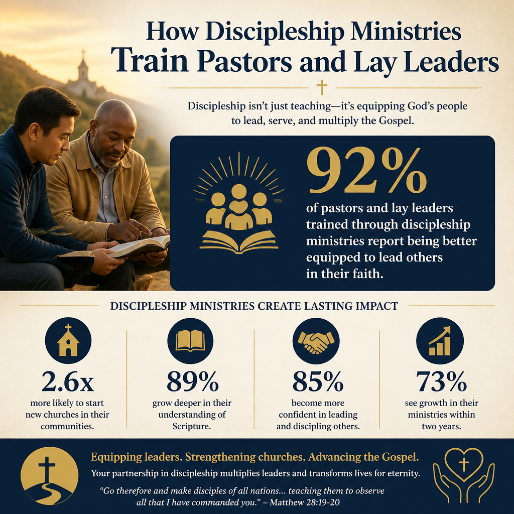 How discipleship ministries train pastors and lay leaders statistics