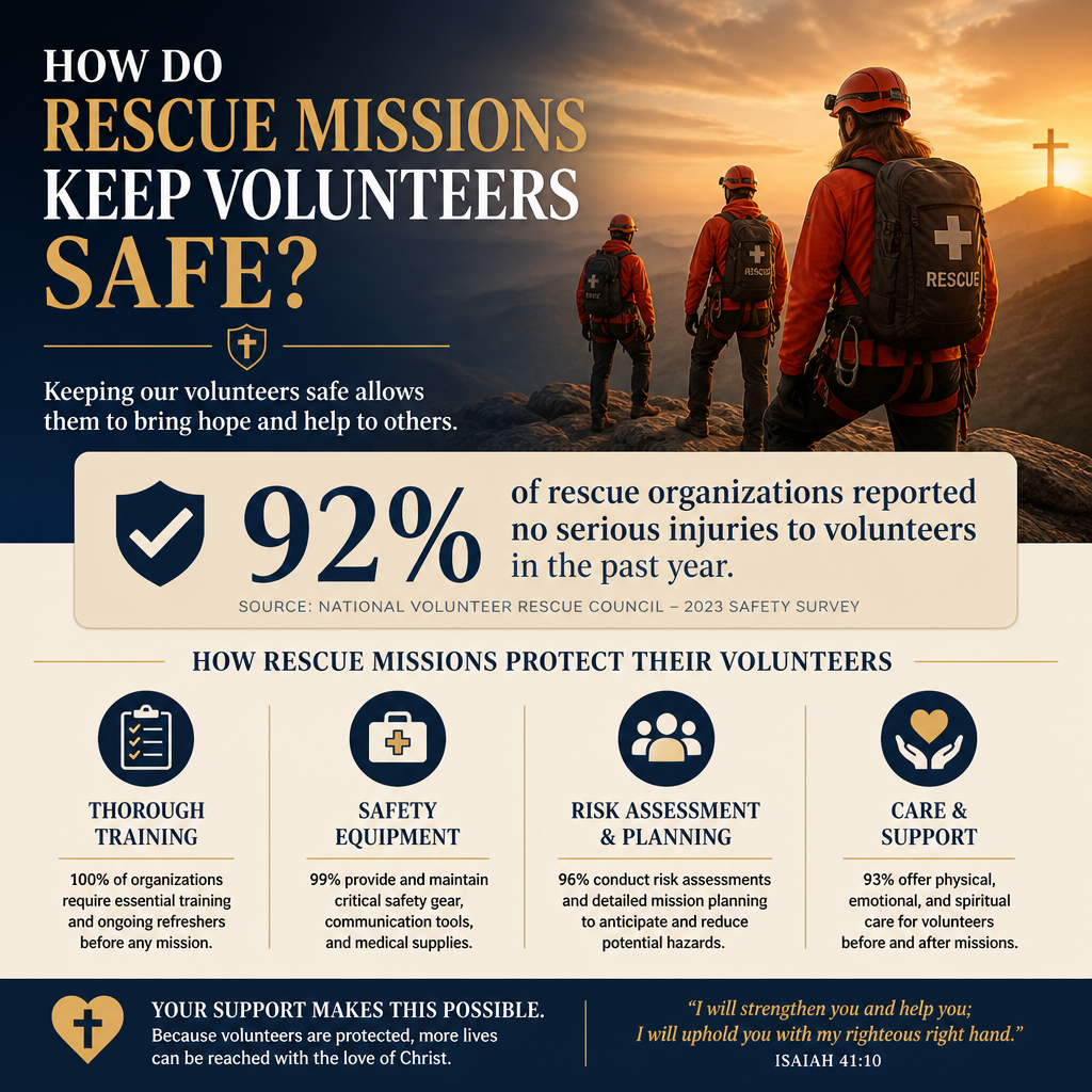 How do rescue missions keep volunteers safe statistics