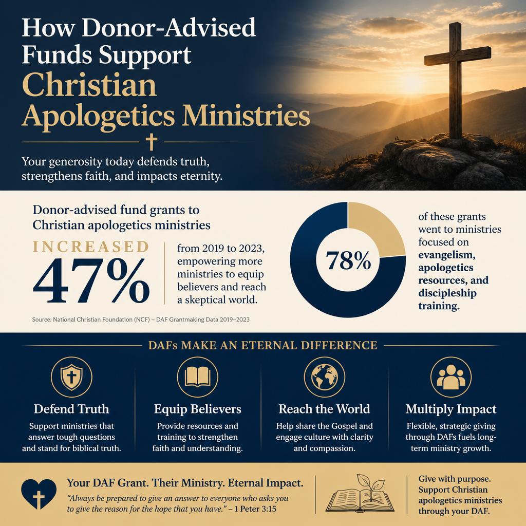 How donor-advised funds support Christian apologetics ministries statistics