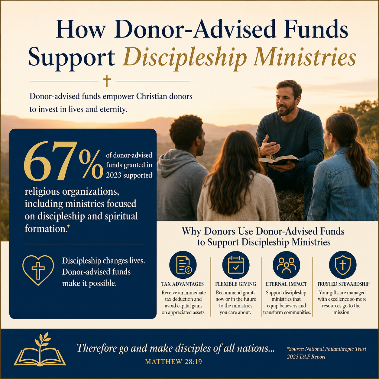 How donor-advised funds support discipleship ministries statistics