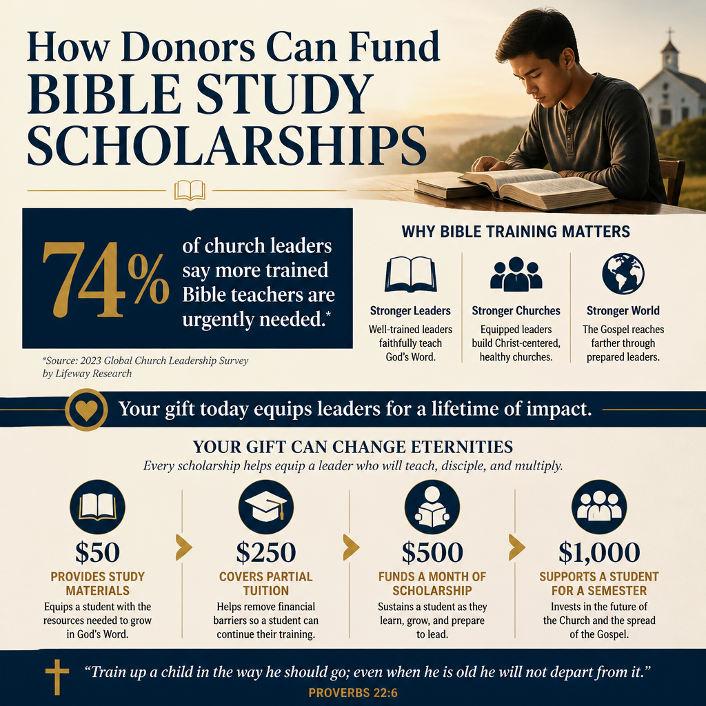 How donors can fund Bible study scholarships statistics